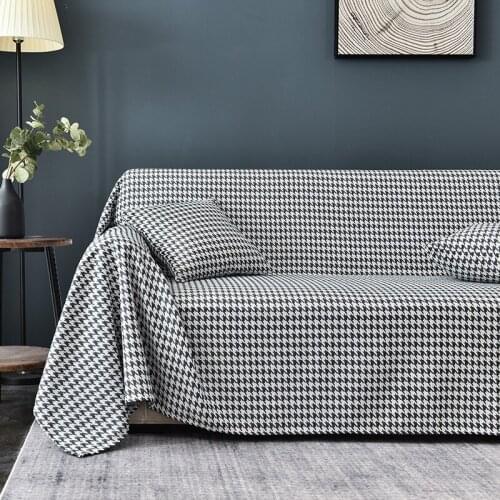 Nordic style Houndstooth Sofa cover Multifunctional anti-cat scratch Lazy sofa towel anti-slip Full cover dustproof slipcover