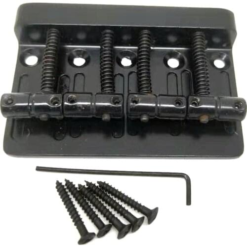 Black Top Load Saddle For 4-String Electric Bass Guitar Bridge