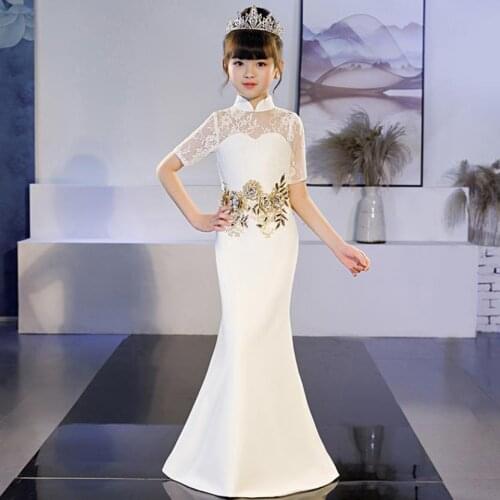 Childrens Clothing Dresses 2020 Kids Catwalk Costume Mermaid Princess Gown Wedding Birthday Party Dresses For Girls L622