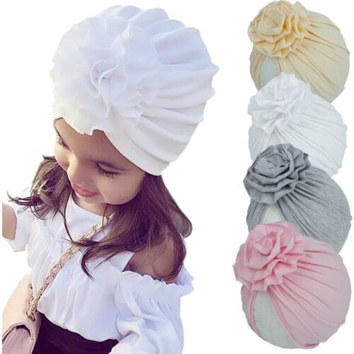 Lovely Flower Baby Hat Soft Baby Girl Hat Turban Spring Infant Toddler Newborn Baby Cap Bonnet Headwraps Kids Hat Beanies
