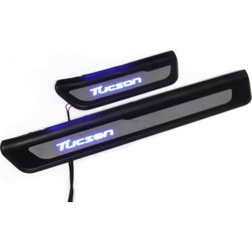 For Hyundai Tucson 2015-2018 stainless steel LED Car door cover outside door sill plate Protector Sticker Car styling