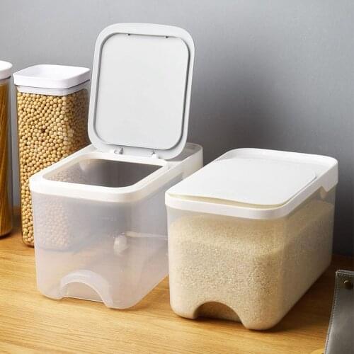 Sealed Insect-Proof Rice Bucket Kitchen Storage Containers Creative Kitchen Supplies Rice Jar Flour Storage Box Cereal Dispenser