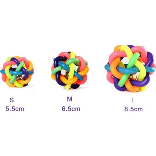 Dog toy ball colorful bell woven ball dog rubber bite resistant toy