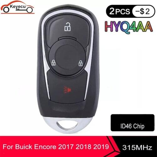 KEYECU HYQ4AA for Buick Encore 2017 2018 2019 Remote Key Fob ID46 Chip 3 Buttons 13508417 315MHz
