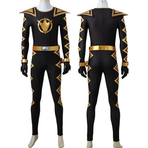 Ranger Superhero Cosplay Costume Black Dino Ranger Tommy Battle Bodysuit Halloween Party Outfit Full Set With Boots