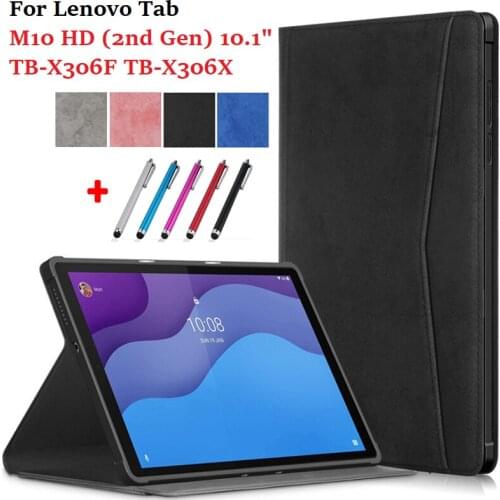 Fashion Cover for Lenovo Tab M10 HD 2nd Gen Case 10.1 inch Slim Card Slot Stand Flip Case Funda for Lenovo Tab M10 Case TB-X306