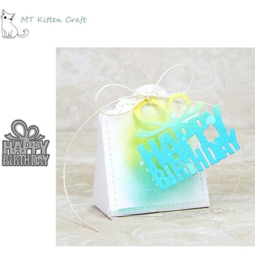 MT Craft Metal Cutting Dies Happy birthday tag Scrapbooking Photo Album Decorative Embossing Stencil Paper Cards Crafts Die Cut