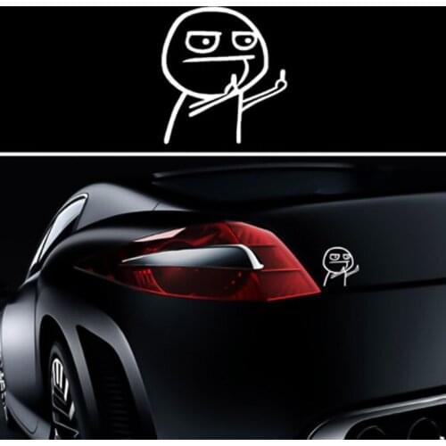 Cartoon JDM Funny Middle Finger Reflective Vinyl Car Sticker Motorcycle Decal Styling Decor Exterior Accessories Auto Parts