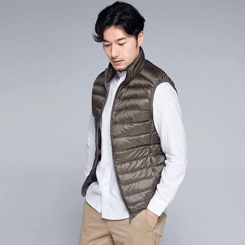 2019 Spring and Autumn New Boutique White Duck Down Light Solid Color Fashion Mens Casual Down Jacket Male Down Coats