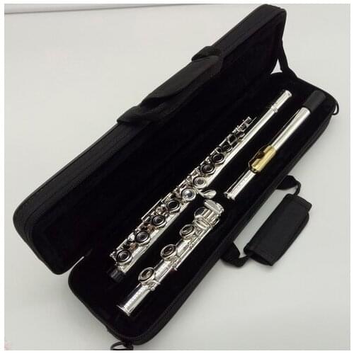 Music Fancier Club Professional Flute 462 Silver Plated Flute Gold Plated Lip Plate B Leg Open Close Holes 17 E Key
