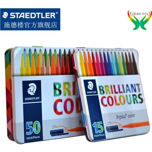 Germany STAEDTLER Painting pen 323 M50 triangle washable neon color painting pen iron box hand account painting watercolor