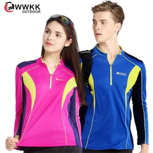 New Couples Lovers T-Shirt Quick-Drying Sweat-Absorbent Breathable O-neck Tee Outdoor Mountaineering Hiking Long Sleeve T-Shirts