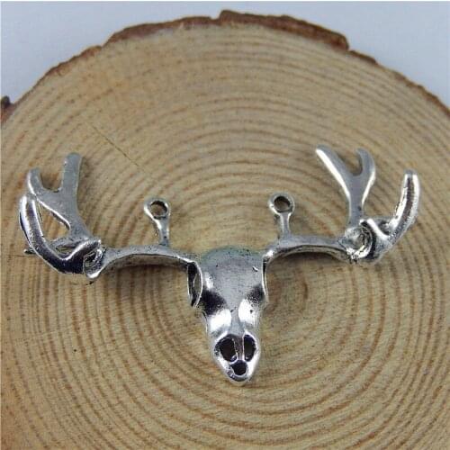 GraceAngie 5PCs Alloy Pendant Animal Head Skull Horn Charms Connectors Jewelry Accessory Handmade Crafts 51049