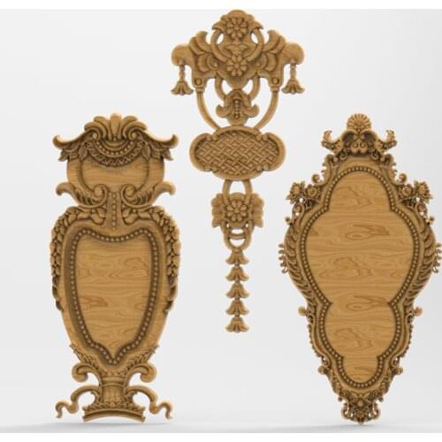 3pcs European carving relief model 3d model for cnc carving engraving in STL file format artcam aspire