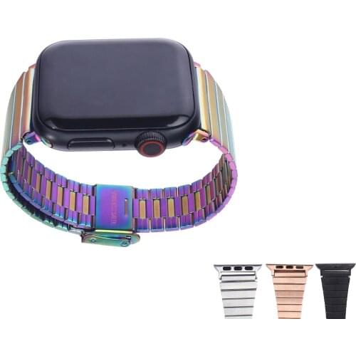 Colourful Bands for Apple Watch SE 40mm 44mm Strap Slim Stainless Steel Bracelet for Iwatch 6 5 4 3 2 1 38mm 42mm Replacement