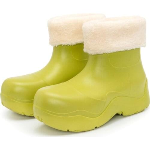 Rain Boots Non-slip Thick Bottom Ankle Waterproof Women Boots New Arrivals Flat Ladies Rain Shoes Casual Platform Fashion Boots