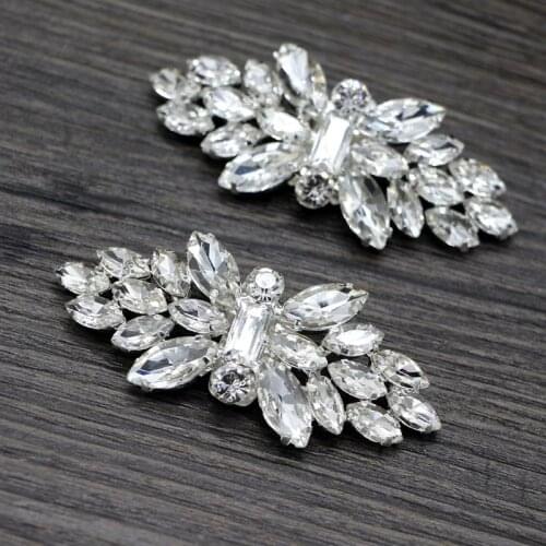 97QE 2pcs Shoe Clip Wedding Shoes High Heel Women Bride Decoration Rhinestone Shiny Decorative Clips Charm Buckle