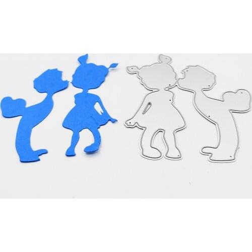 Julyarts Young Cartoon Boy Girl Cutting Die Stencils For Scrapbooking DIY Cards Stencil Paper Craft Handmade Album