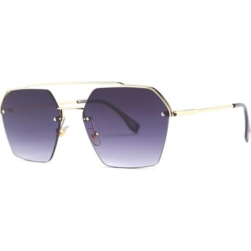 Vintage Double Bridge Sunglasses Women And Mens Retro Hip-Hop Sunglasses Red Brown Grey Clear Lens Square Punk Sunglasses NX