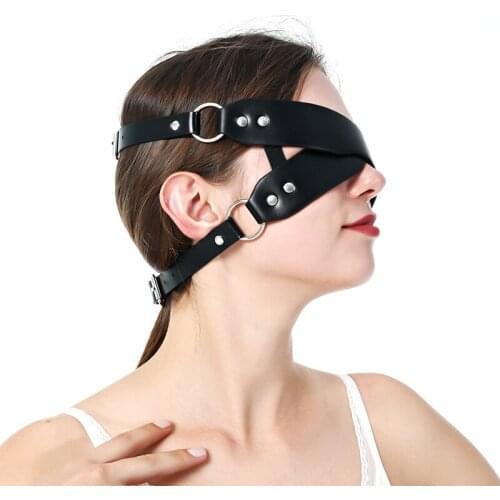 Women Glamour Leather Mask Sexy Cutout Cat Ears Masks Bdsm Fetish Cosplay Halloween Carnival Masks Half Eyes Adult RolePlay Mask