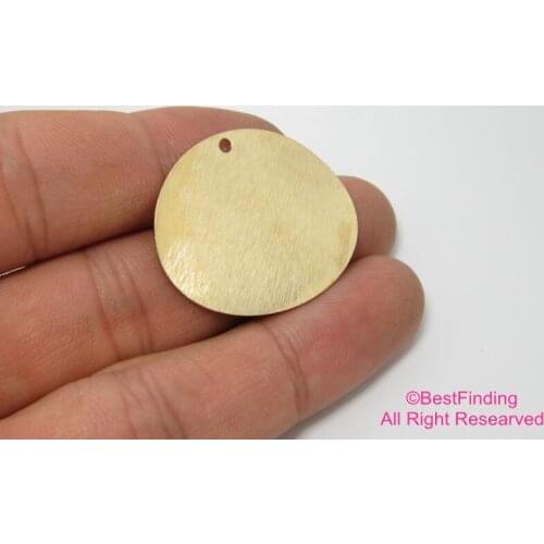 10pcs Brass pendant 27x32mm Textured Oval Raw brass Earring pendant-R033