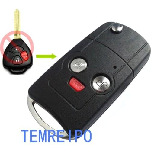 10pcs/lot 3 Button Flip Key Shell Refit for TOYOTA Camry Avalon Corolla Remote Key Case