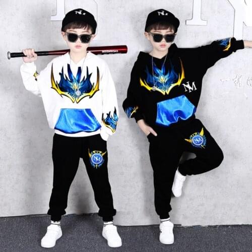 2 Pcs Children Autumn Clothes Set Big Boys Girls Peacock Hoodies Haren Pants Cotton Dance vetement garcon 6 8 10 12 13 14 Years