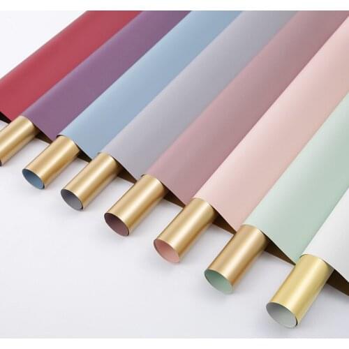 20 Sheets Gold Waterproof Flower Wrapping Paper Rose Flower Packaging Craft Papers Gift Wrapping Supply