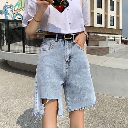 2021 Harajuku Summer Denim Shorts Women Streetwear High Waist Jeans Shorts Plus size woman Shorts Blue shorts femme short mujer