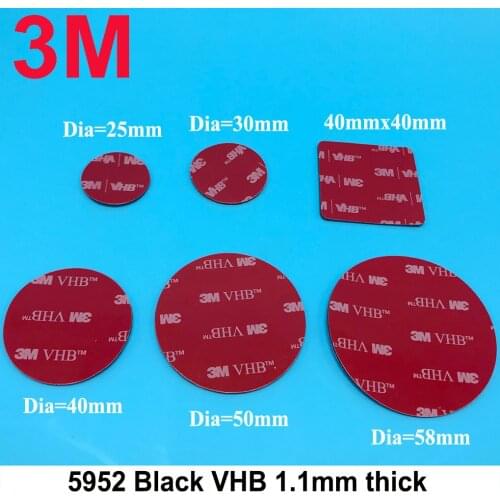 3M VHB Double Adhesive Round Circle Shape Sticker Gasket for Auto Car ETC Recorder Phone Holder Dia 10mm 20mm 25mm 30mm 40mm