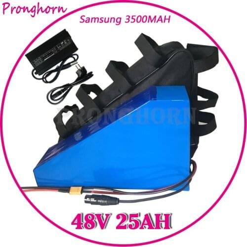 US EU No Tax 48V 25AH 2000W Electric Bicycle Battery 48V 25AH Lithium Battery Pack for SAMSUNG cell with 50A BMS+54.6V Charger