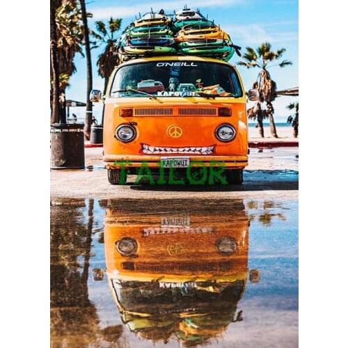 Diamond painting 5D wall stickers Cuadros kit set Full square Cross stitch haft diamentowy 5D car bus Home Decor Gift Mosaic art