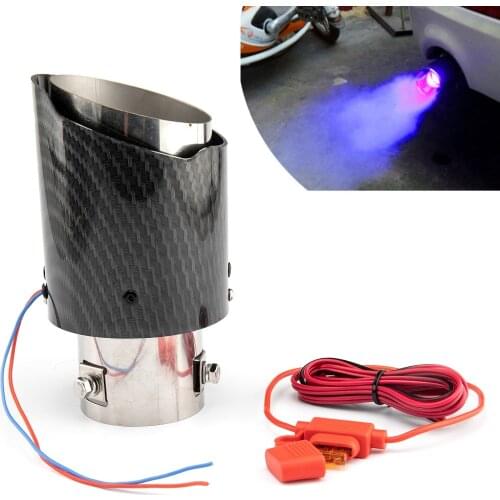 Car Modified Exhaust Pipe LED Light Carbon Fiber Red/Blue Light Dropshipping CSV SALE Universal Car LED Exhaust Muffler Tip Pipe