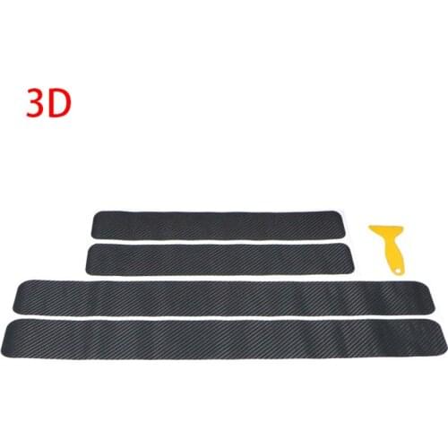 Car Carbon Fiber Stickers Car Door Scratch Strip Anti-kick Film Protective Pad Threshold Strip Sticker Universal