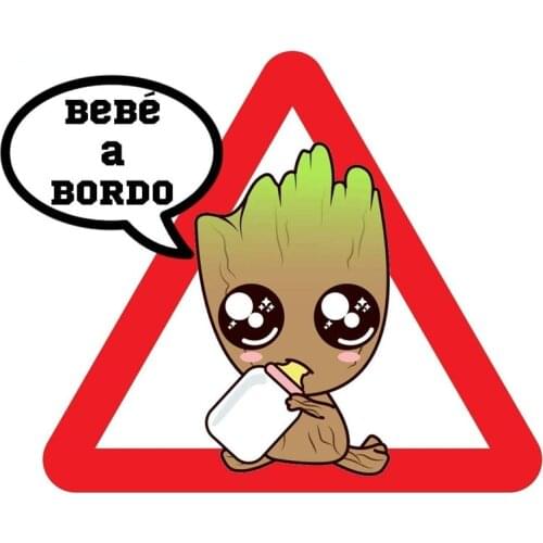 Baby on Board Signs Car Sticker Decal Decor Baby Groot on Board Full Color Sticker Waterproof Sunscreen Windshield Accessories