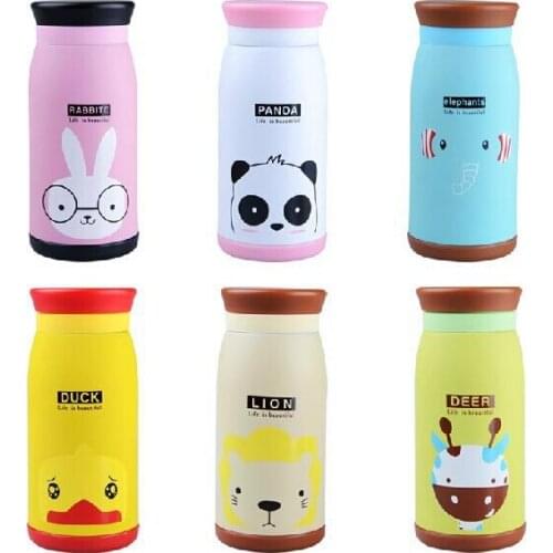 Free shipping 350ML Vacuum Cartoon Stainless Steel Belly Cup Flask Thermos Water Cup Cute Bottle Thermo Mug