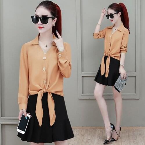 Blouse Women Shirt 2021 Spring and Autumn Shirt Chiffon Shirt Womens Shirt Top Blusas Mujer De Moda