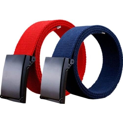 Large size 110cm -170 cm canvas belt men fashion casual belts multi color mens belt