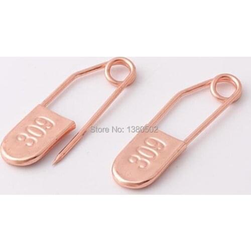 20pcs /lot 55*15mm rose gold color unique Design Beautiful safety pins brooch pins Garment Accessories