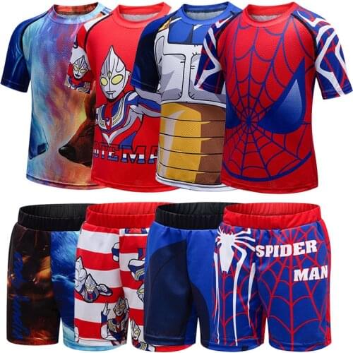 Kids MMA BJJ Rashguard Jiu Jusit Boxing Muay Thai Jersey Sport Shirt Shorts Suit Running Set Sportswear Children Boys Sportsuits