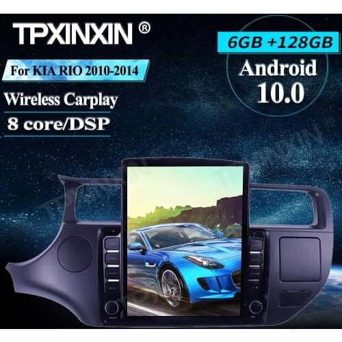 For KIA RIO 2010-2014 Tesla Style 6+128G Android 10.0 TS10 GPS IPS Car Multimedia Player Headunit Audio Car Radio Navigation