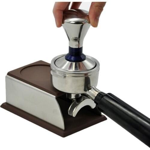 Espresso Coffee Tamper Stand Barista Tool Tamping Holder Stainless Steel Silicone Rack Shelf Coffee Machine Tool