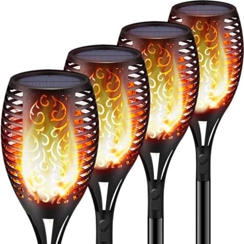 1/2/4Pcs Landscape Solar Torch Lights 96LED Waterproof Flickering Flames Outdoor Solar Powered Lights Decoration for Deck Yard