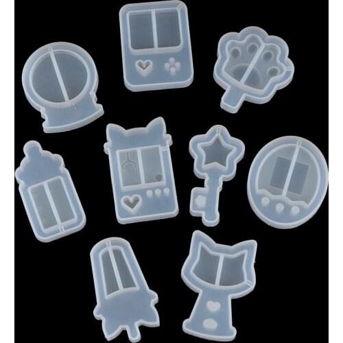 1pc DIY Resin Pendant Necklace Pendant Mold Resin Molds Cat Cat Claw Moon Star Heart Liquid Silicone Mold