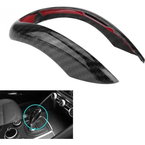 Car Interior Gear Shifter Knob Frame Cover Trim for Alfa Romeo Stelvio/Giulia Carbon Fiber Car accessories