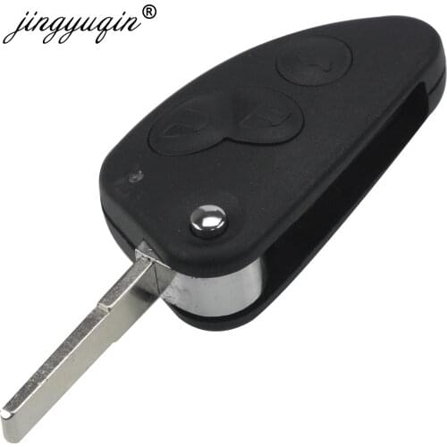 Jingyuqin for Alfa Romeo 147 156 166 GT 2/3 Buttons Flip Folding Remote Car Key Shell SIP22 Blade Replacement Case