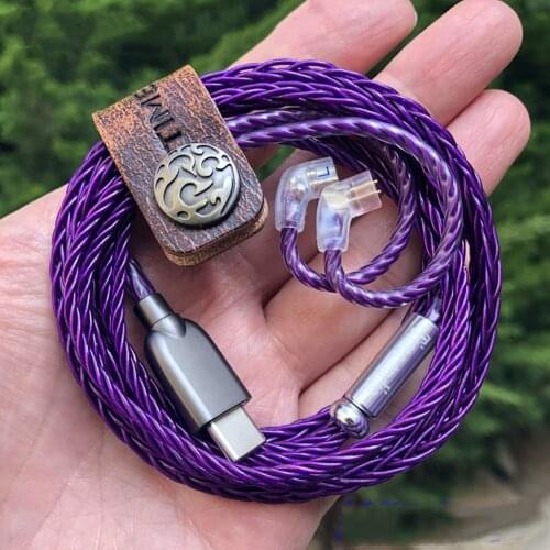 FENGRU Purple Moon Rhodium Plated Diy Earphone Upgrade Cable 8 Cores MMCX IM50 IE80 0.78mm A2DC QDC For AS16 S8 KXXS