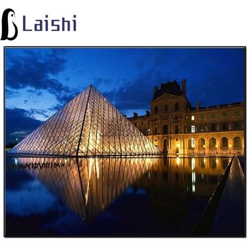 Louvre Pyramid Night View 5d DIY Diamond Painting Art Full Drill Square Crystal Mosaic Diamant Painting Embroidery home decor