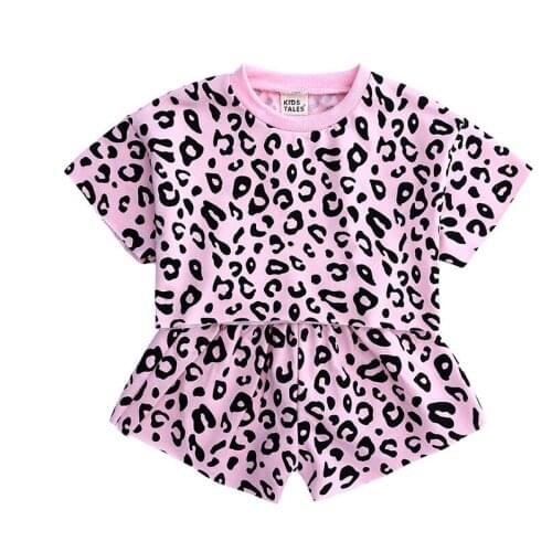 Baby Girls Boy Soft Cotton Clothes Set Sleepwear Nightwear Outfit Leopard Print Newborn Infant Children Cloth Kids Clothing Set