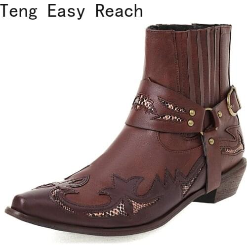 Fashion Western Cowboy Boots Women Chelsea Boots Wedge Winter Pu Leather Boots Pointed Toe Cowgirl Short 2021 Womens Sexy Boots